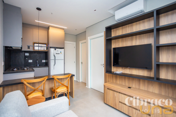 Apartamento mobiliado para alugar com 1 quarto no Batel – Edif