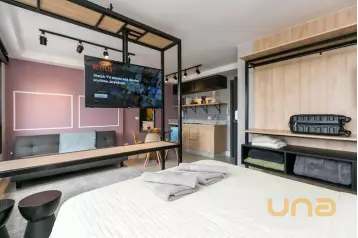Studio Mobiliado 28m² no Centro - Curitiba/PR